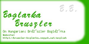 boglarka bruszler business card